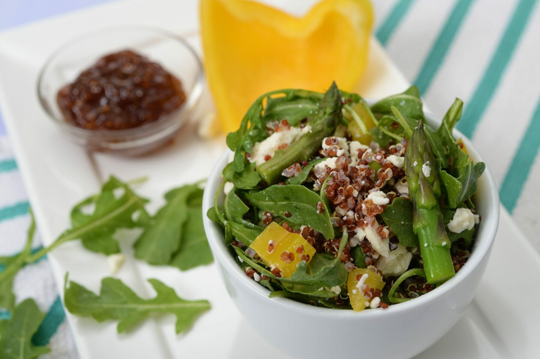 Quinoa Salad with Arugula & Fig Dressing - Tanya's Kitchen