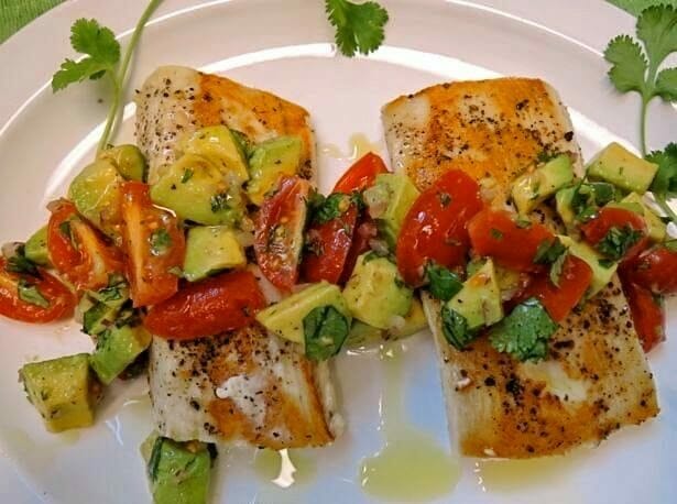 Pan Seared Snapper with Avocado Tomato Salsa - Tanya's Kitchen