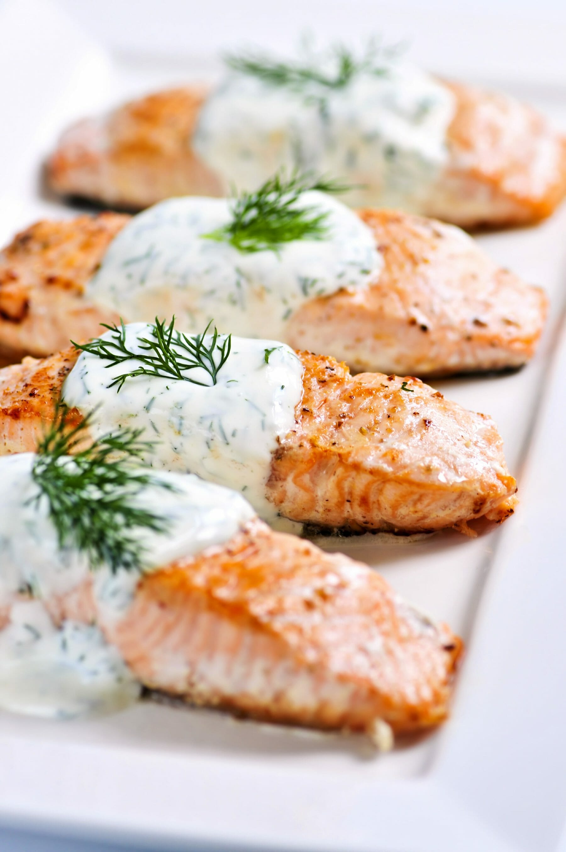 Poached Salmon with Creamy Dill Sauce - Tanya's Kitchen